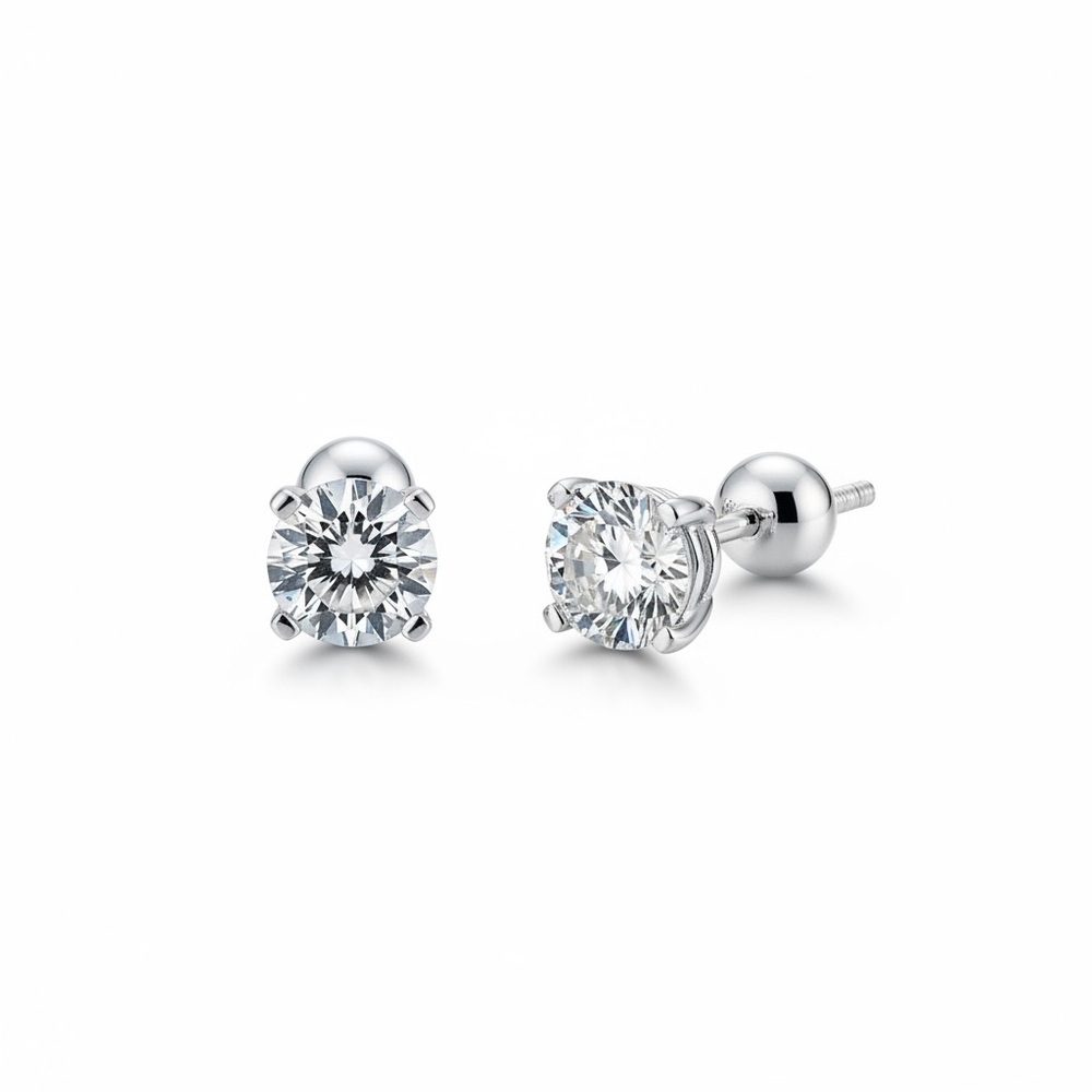 1.0 CT Moissanite Stud Earrings 925 Sterling Silver NEW Solid Silver